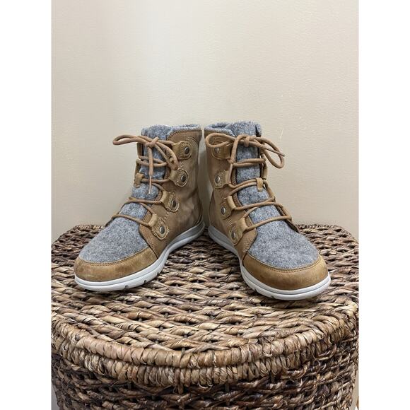 Sorel Boots Womens Explorer Joan Insulated Snow Boot Brown Suede 7.5 - Picture 2 of 9